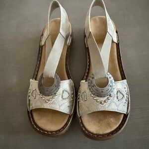 Elegant Reiker Cream Sandals with Embellishments